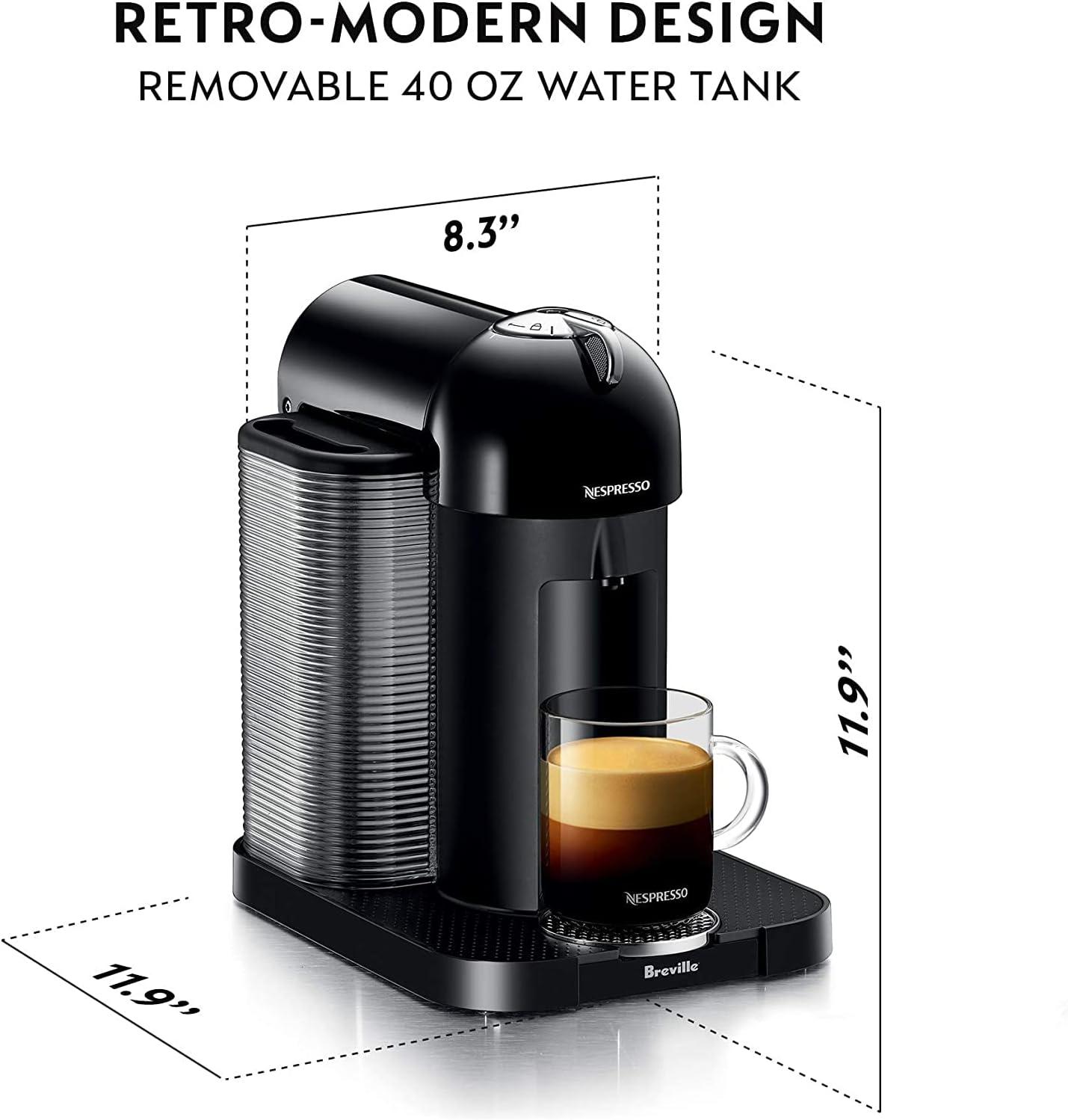 Nespresso Vertuo Coffee and Espresso Maker by Breville, Chrome(Black) - view 4