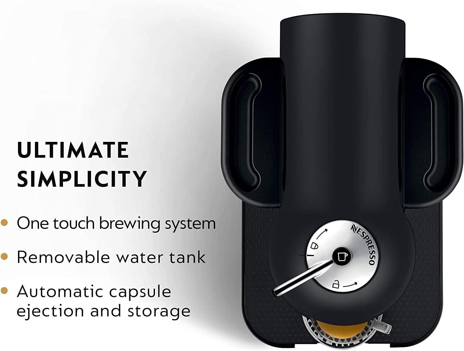 Nespresso Vertuo Coffee and Espresso Maker by Breville, Chrome(Matte Black) - view 3