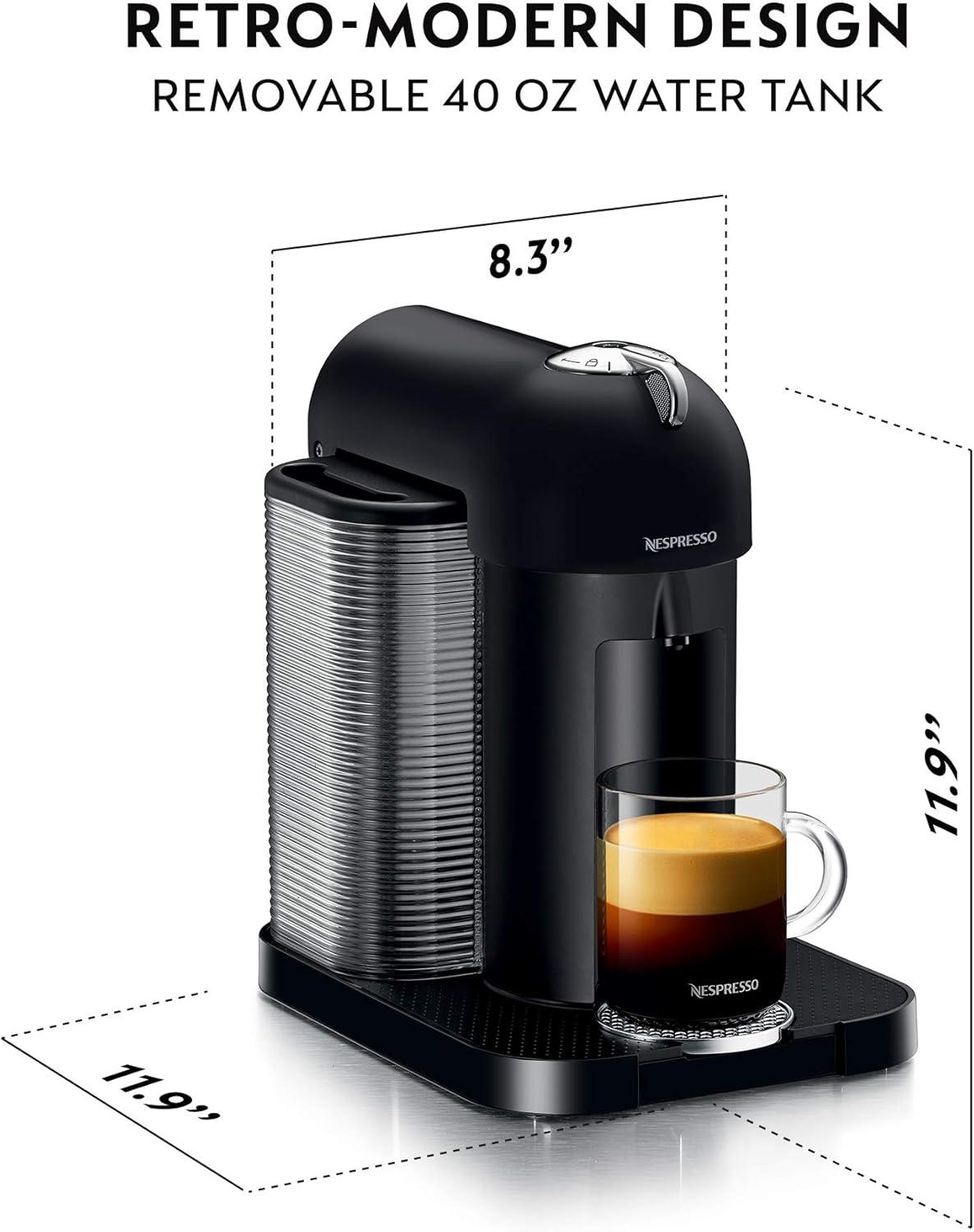 Nespresso Vertuo Coffee and Espresso Maker by Breville, Chrome(Matte Black) - view 4