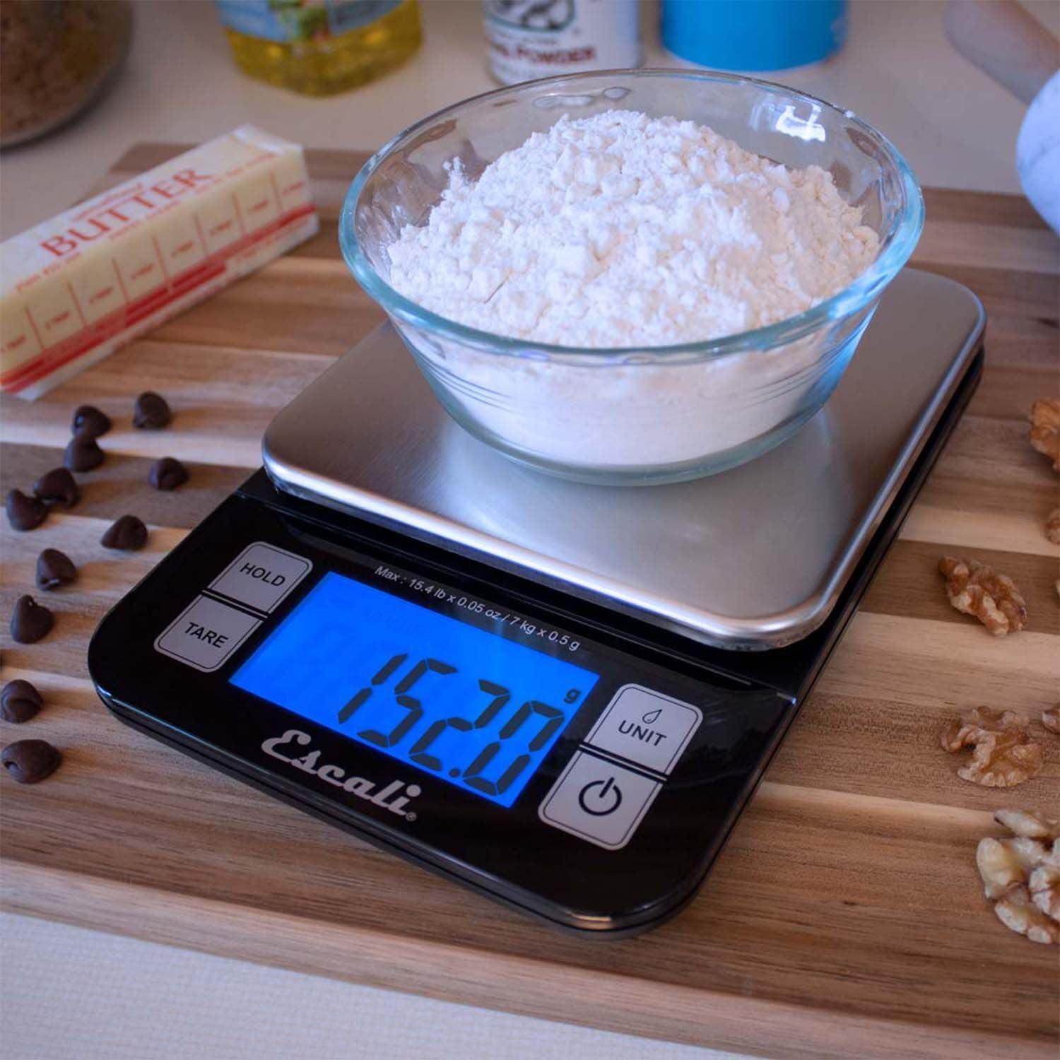 Escali Nutro Digital Food Scale, Multi-Functional Kitchen Appliance, Precise Weight Measuring and Portion Control, Baking and Cooking Made Simple, Stainless Steel Platform, Black, 1 Unit(Black) - view 3