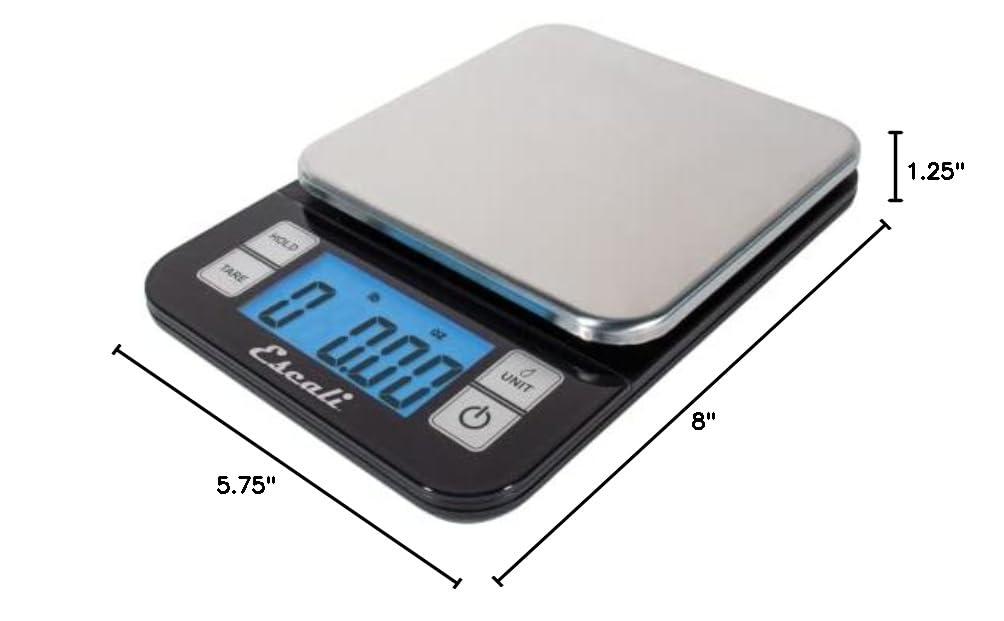Escali Nutro Digital Food Scale, Multi-Functional Kitchen Appliance, Precise Weight Measuring and Portion Control, Baking and Cooking Made Simple, Stainless Steel Platform, Black, 1 Unit(Black) - view 7