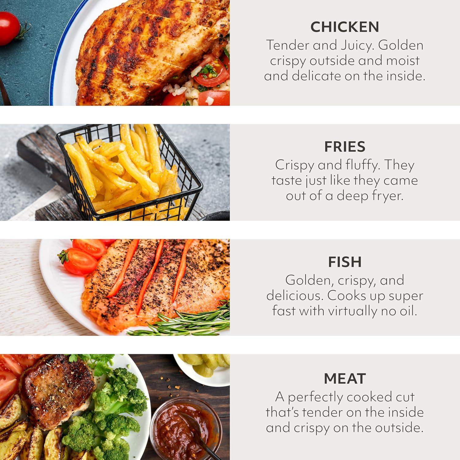 SUR LA TABLE KITCHEN ESSENTIALS 5-in-1 Compact 8-Quart Basket Air Fryer with Window for Easy Viewing, Digital Touchscreen Display with 10-Presets, Air Fry, Bake, Broil and Reheat in Minutes, 1500w(8 Quart) - view 4