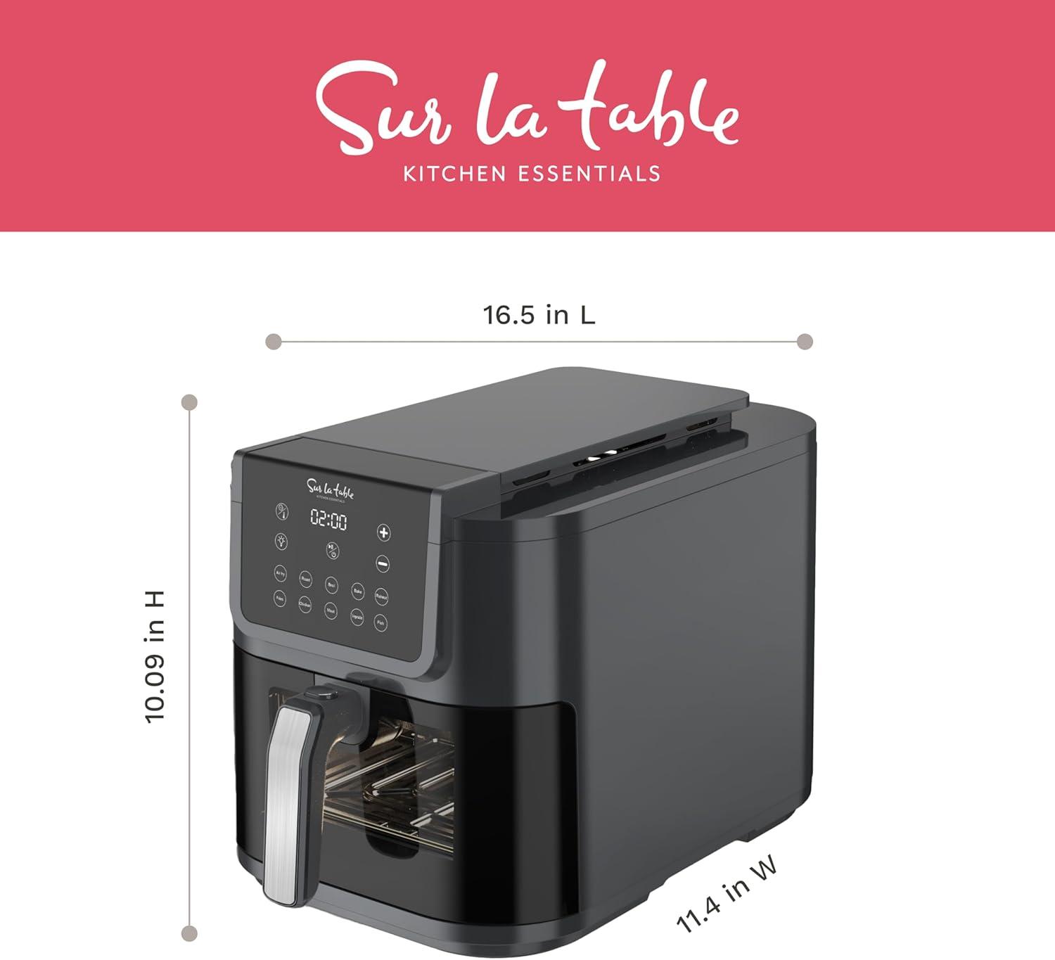 SUR LA TABLE KITCHEN ESSENTIALS 5-in-1 Compact 8-Quart Basket Air Fryer with Window for Easy Viewing, Digital Touchscreen Display with 10-Presets, Air Fry, Bake, Broil and Reheat in Minutes, 1500w(8 Quart) - view 5