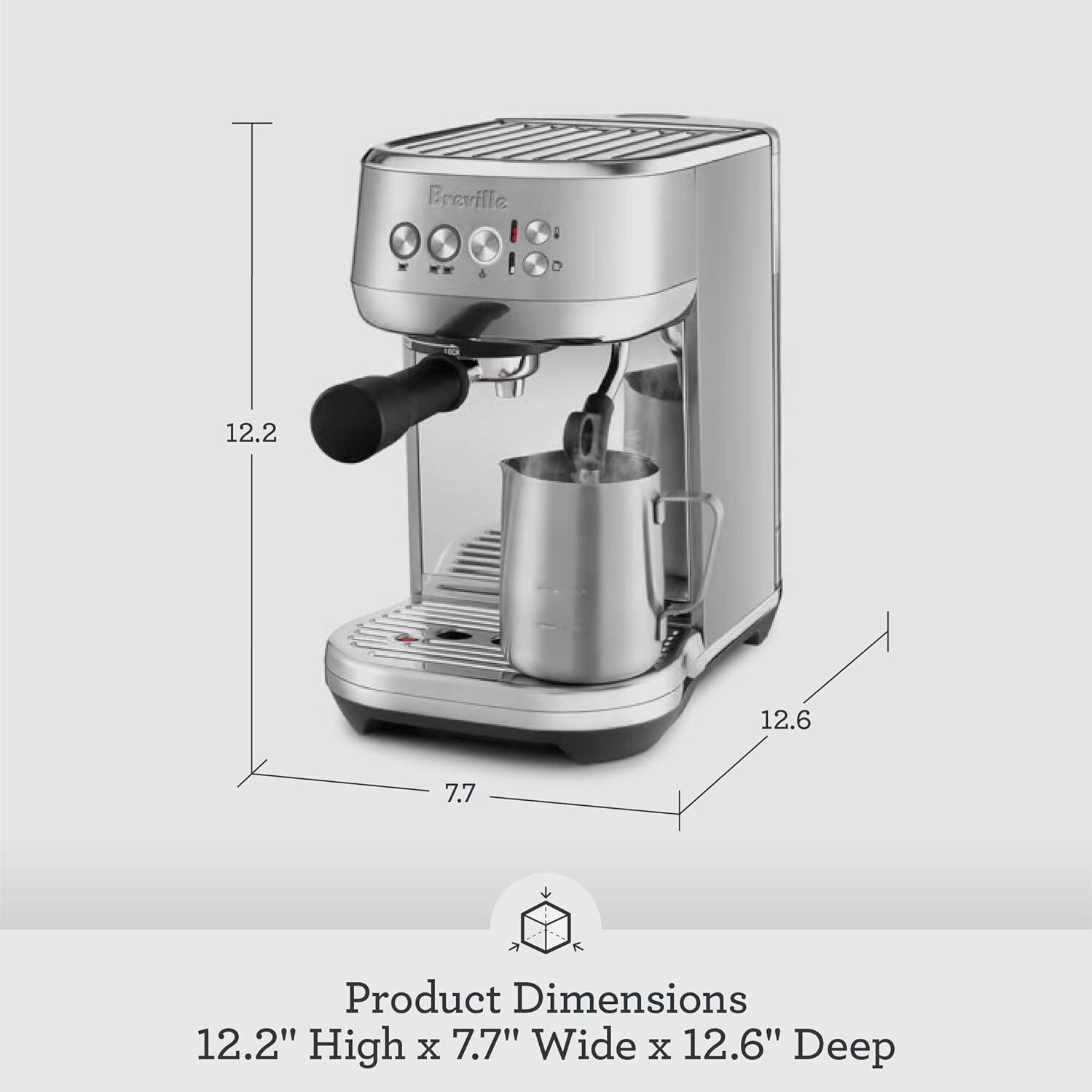 Breville Bambino Plus Espresso Machine BES500BSS, Brushed Stainless Steel(Damson Blue) - view 3