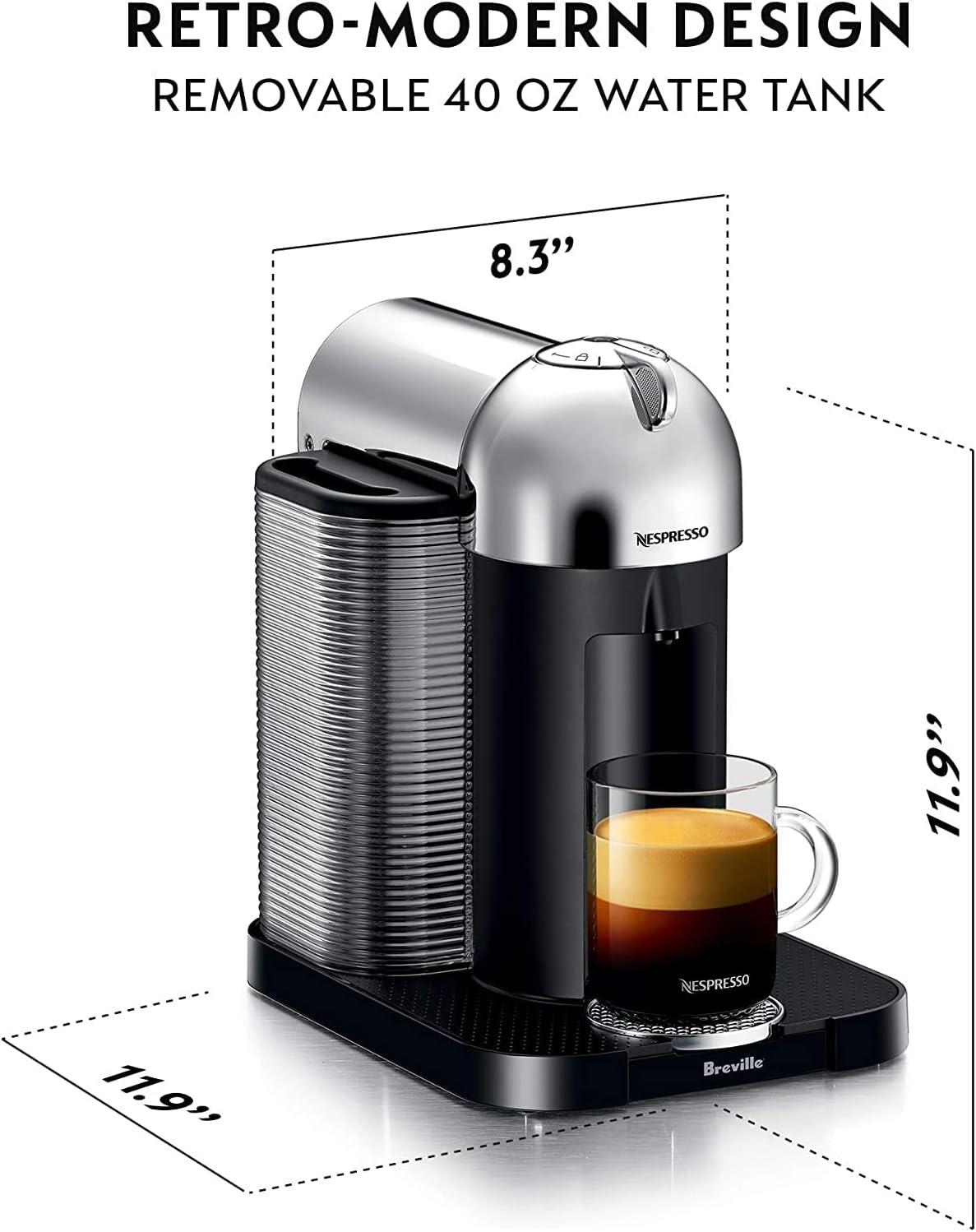 Nespresso Vertuo Coffee and Espresso Maker by Breville, Chrome(Chrome) - view 4