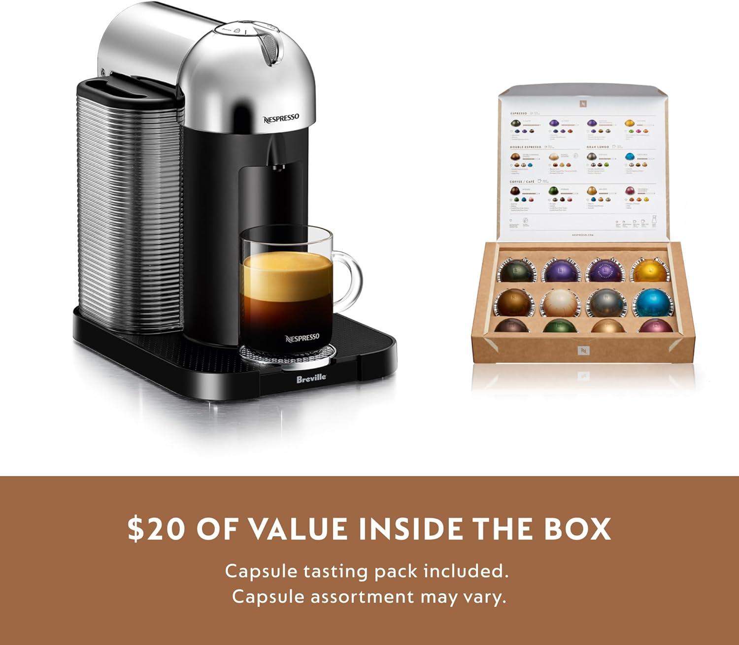 Nespresso Vertuo Coffee and Espresso Maker by Breville, Chrome(Chrome) - view 7