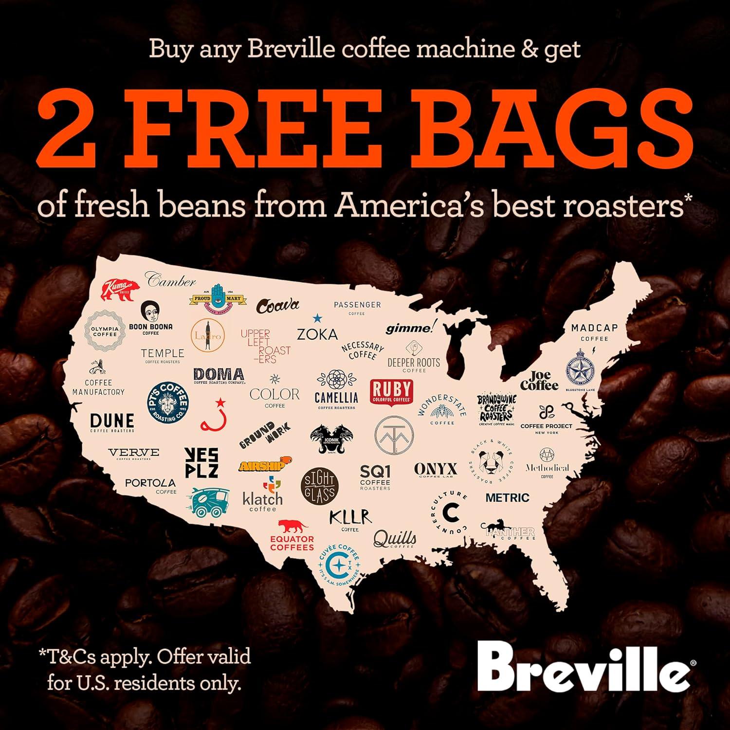 Breville Bambino Plus Espresso Machine BES500BSS, Brushed Stainless Steel(Black Truffle) - view 6