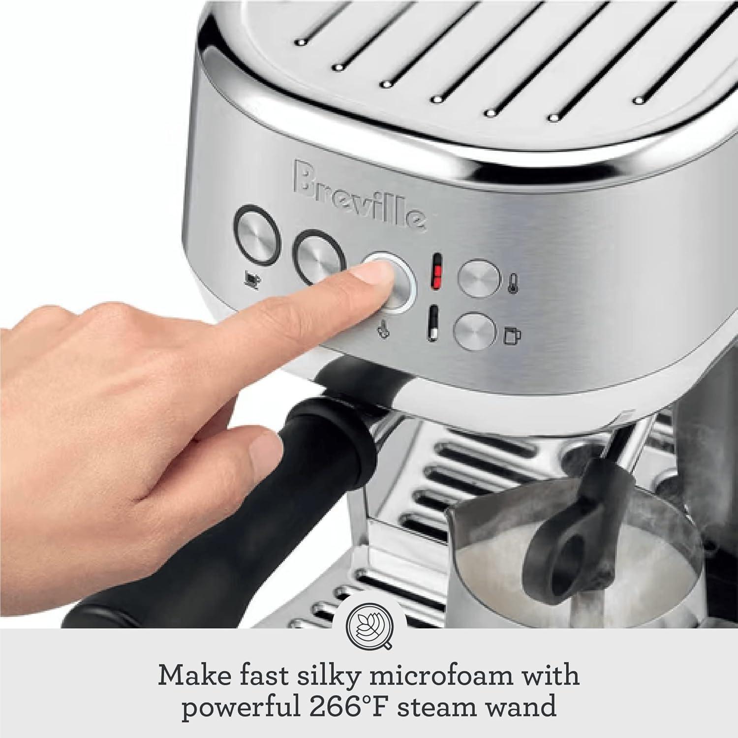 Breville Bambino Plus Espresso Machine BES500BSS, Brushed Stainless Steel(Black Truffle) - view 7