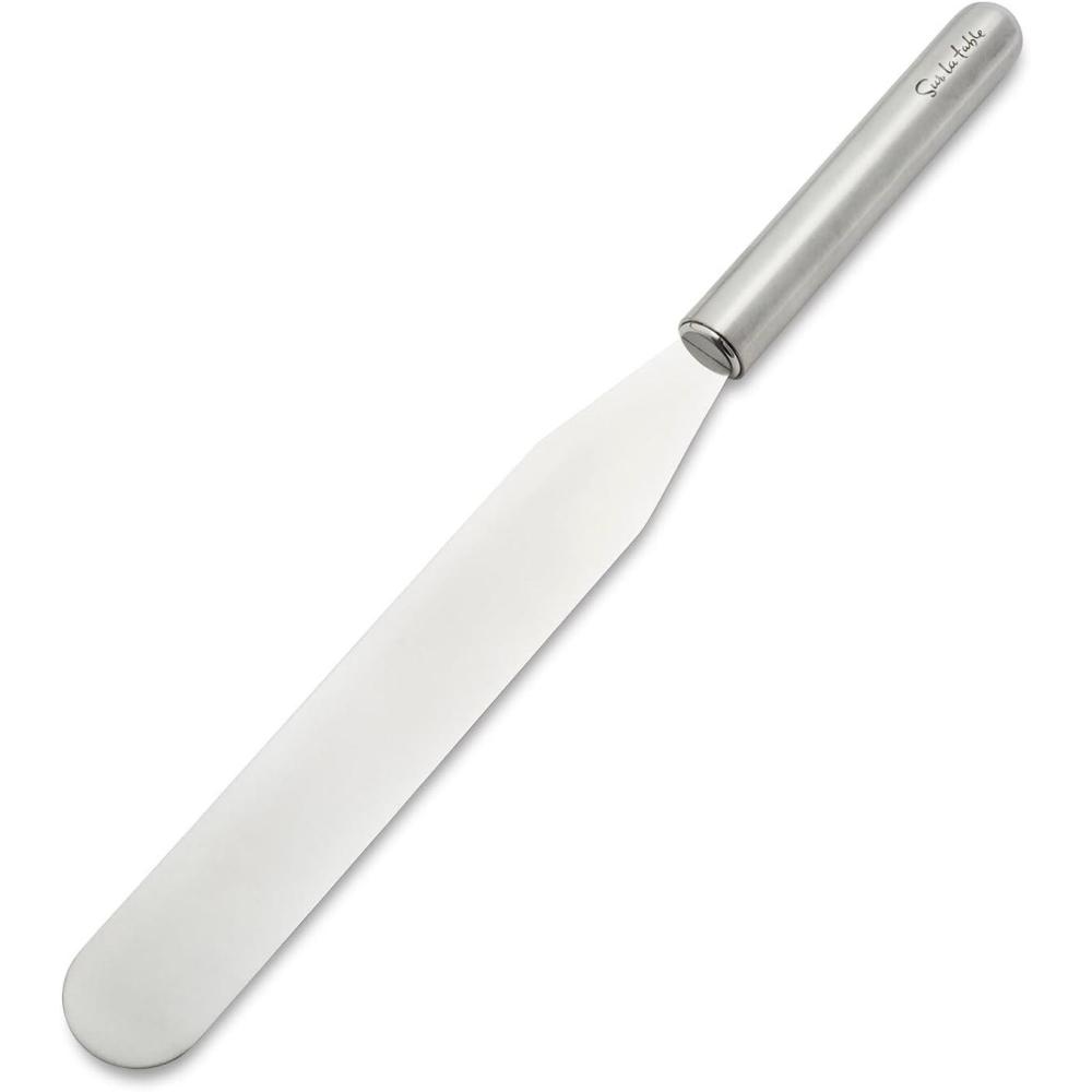Sur La Table 8″ Stainless Steel Straight Spatula – Professional Cake & Cupcake Decorating Tool with Flexible Head for Smooth Frosting, Durable & Dishwasher, Comfortable Grip Handle for Baking &