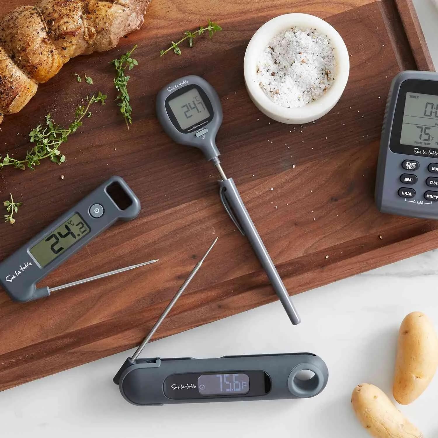 Sur La Table Ultra-Thin Instant-Read Digital Thermometer, Gray - view 3