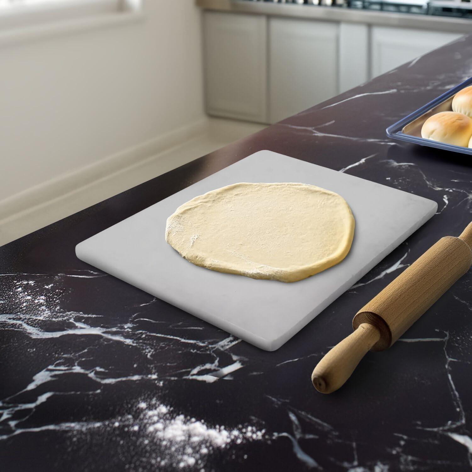 Sur La Table Marble Pastry Board – 20″ x 16″ Natural White Marble Slab for Baking, Dough Rolling & Candy Making – Cool Surface Ideal for Home Bakers - view 2