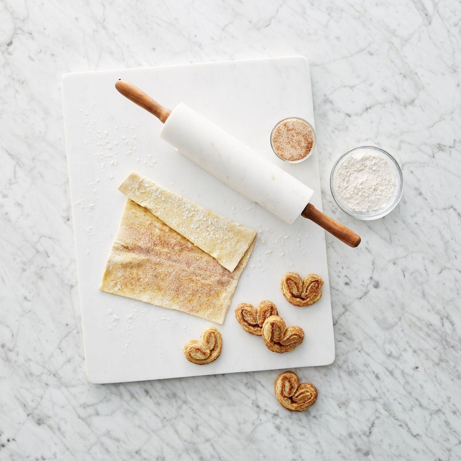 Sur La Table Marble Pastry Board – 20″ x 16″ Natural White Marble Slab for Baking, Dough Rolling & Candy Making – Cool Surface Ideal for Home Bakers - view 3