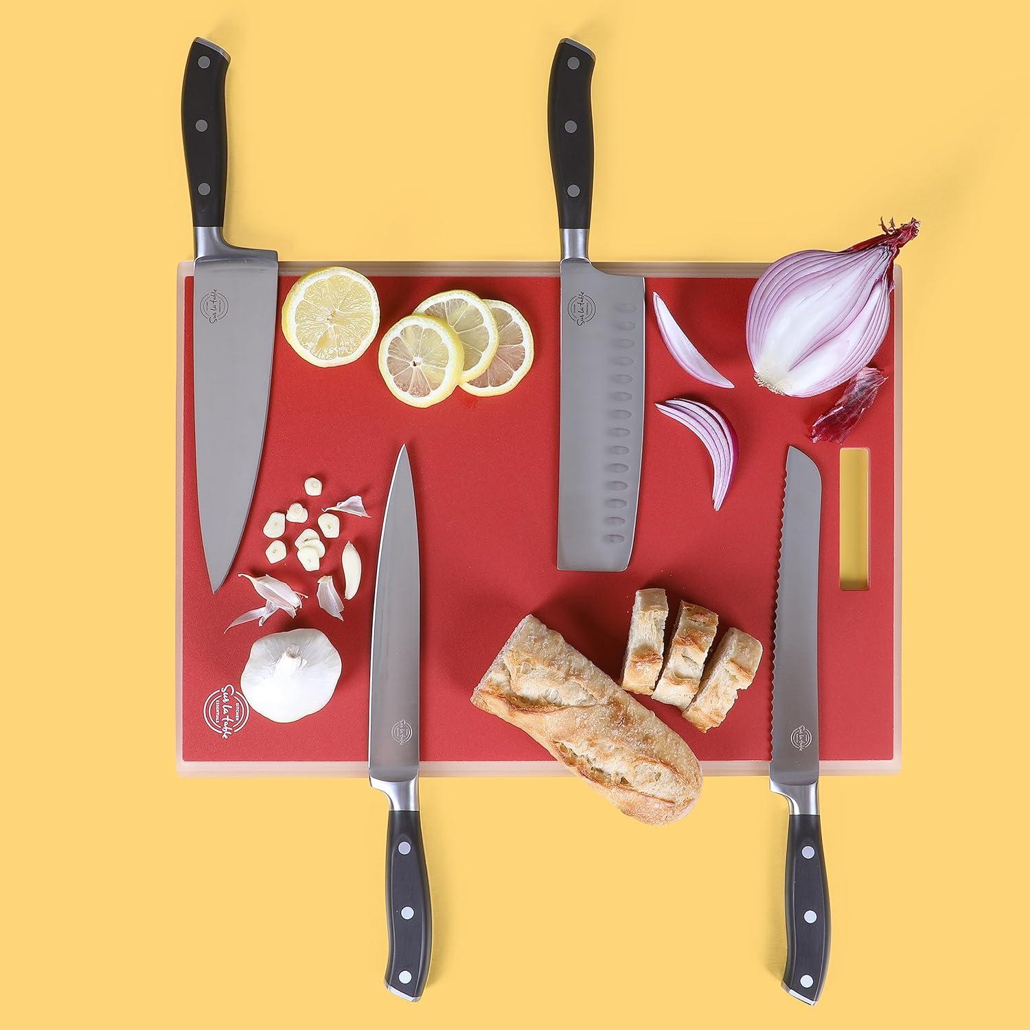 Sur La Table Kitchen Essentials 2 Piece (17″ x 12″ & 13″ x 9″) Cutting Board Set – Blue(Red) - view 3