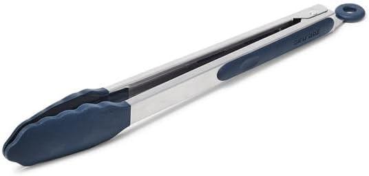 Sur La Table 12″ Silicone-Tipped Tongs – Stainless Steel Kitchen Tongs with Nonstick, Heat-Resistant Tips – Locking Handle for Compact Storage, Black(White) - view 4