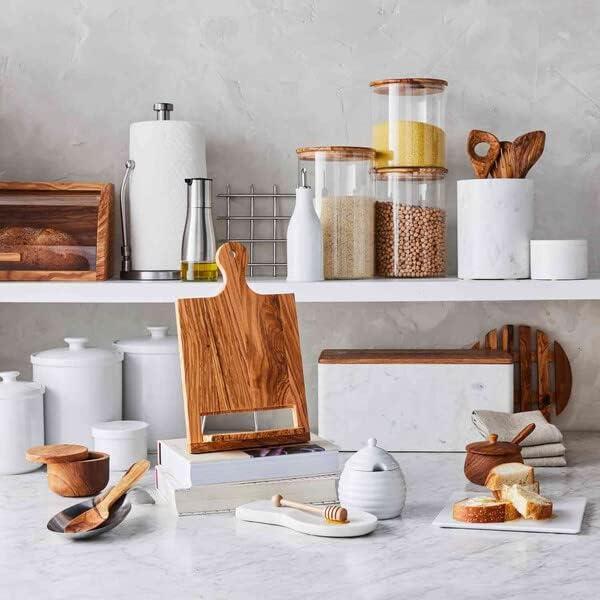 Sur La Table Olivewood Salt Keeper – 4″ x 3″ Wooden Salt Storage with Pivoting Lid & Magnetic Closure - view 4