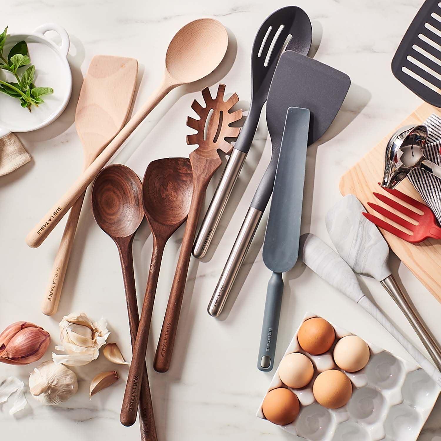 Sur La Table Beechwood Spoon – 14″ German Wood Cooking Spoon for Stirring, Mixing, Sautéing & Serving – Nonstick, Durable & Multi-Purpose Kitchen Utensil(Tan) - view 4