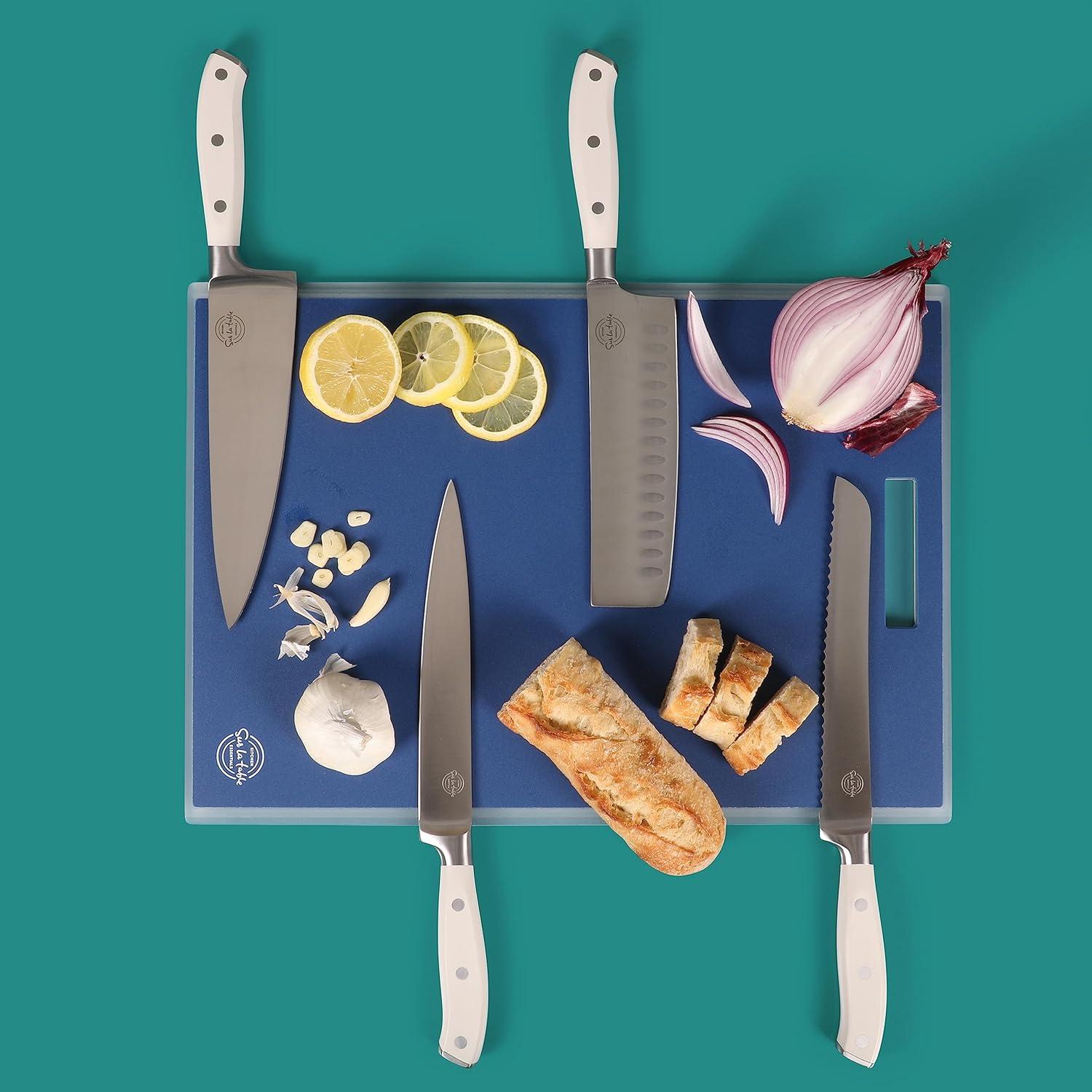 Sur La Table Kitchen Essentials 2 Piece (17″ x 12″ & 13″ x 9″) Cutting Board Set – Blue(Blue) - view 3