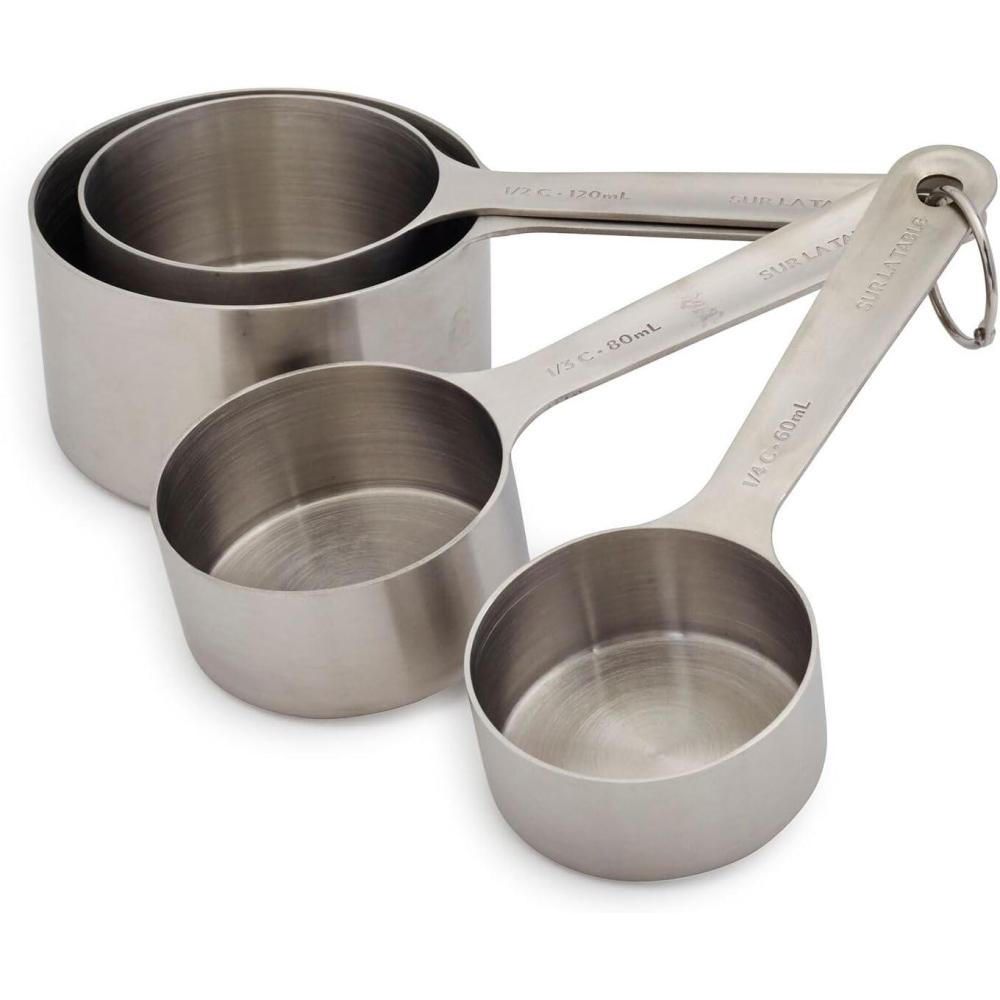 Sur La Table Stainless Steel Measuring Cups, Set of 4, Silver - view 2
