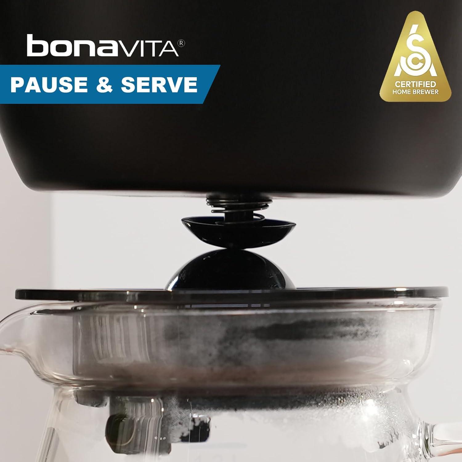 Bonavita Enthusiast 8 Cup Drip Coffee Brewer, Pour Over, SCA Certified Coffee Machine with Thermal Carafe, Stainless Steel Panel, Removable Reservoir(Matte Black) - view 4