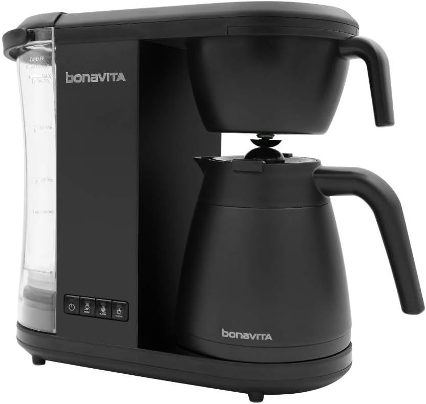 Bonavita Enthusiast 8 Cup Drip Coffee Brewer, Pour Over, SCA Certified Coffee Machine with Thermal Carafe, Stainless Steel Panel, Removable Reservoir(Matte Black) - view 8