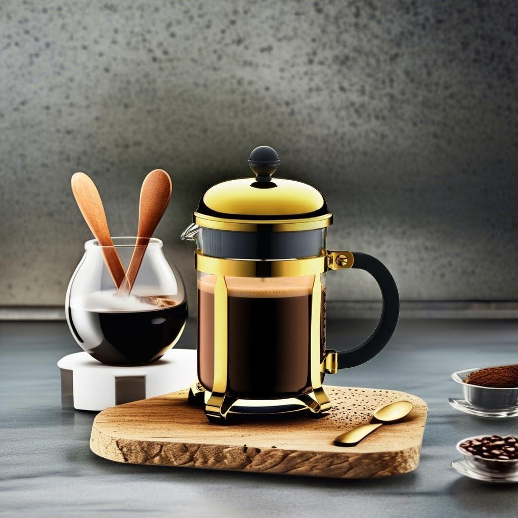 Bodum 34oz Chambord French Press Coffee Maker, High-Heat Borosilicate Glass, Stainless Steel, Copper – Made in Portugal(Gold) - view 5