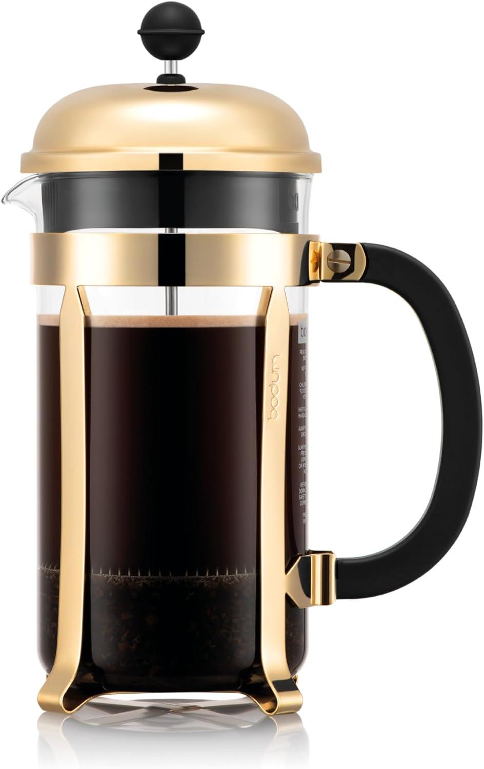 Bodum 34oz Chambord French Press Coffee Maker, High-Heat Borosilicate Glass, Stainless Steel, Copper – Made in Portugal(Gold) - view 8