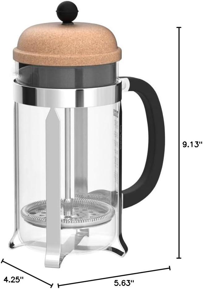 Bodum 34oz Chambord French Press Coffee Maker, High-Heat Borosilicate Glass, Stainless Steel, Copper – Made in Portugal(Cork) - view 2