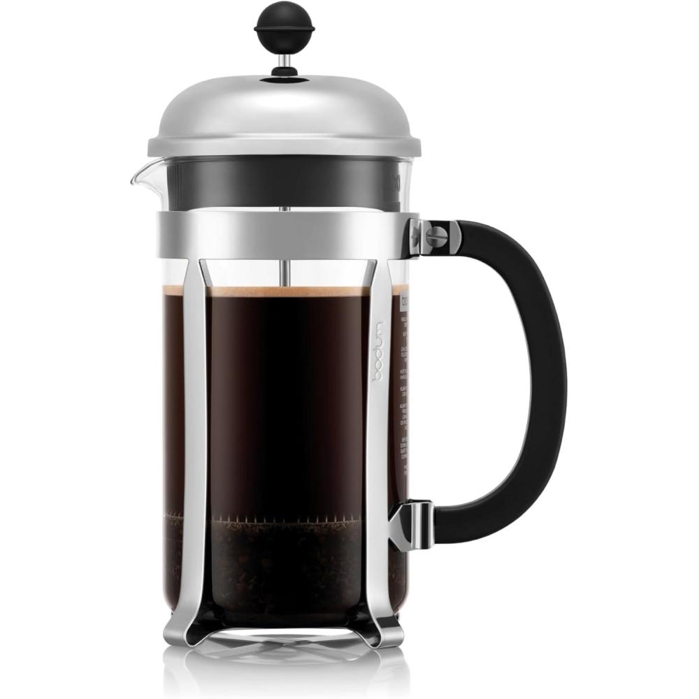 Bodum 34oz Chambord French Press Coffee Maker, High-Heat Borosilicate Glass, Stainless Steel, Copper – Made in Portugal(Polished)