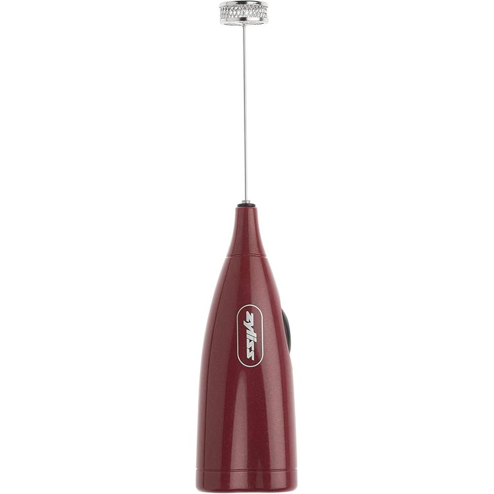 Zyliss Handheld Electric Milk Frother Wand – Versatile Drink Mixer – Frother for Coffee, Cappuccinos, Lattes or Shakes for Perfect Foam, Hot or Cold – Red(Red)