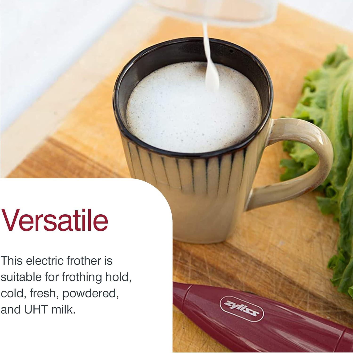 Zyliss Handheld Electric Milk Frother Wand – Versatile Drink Mixer – Frother for Coffee, Cappuccinos, Lattes or Shakes for Perfect Foam, Hot or Cold – Red(Red) - view 5