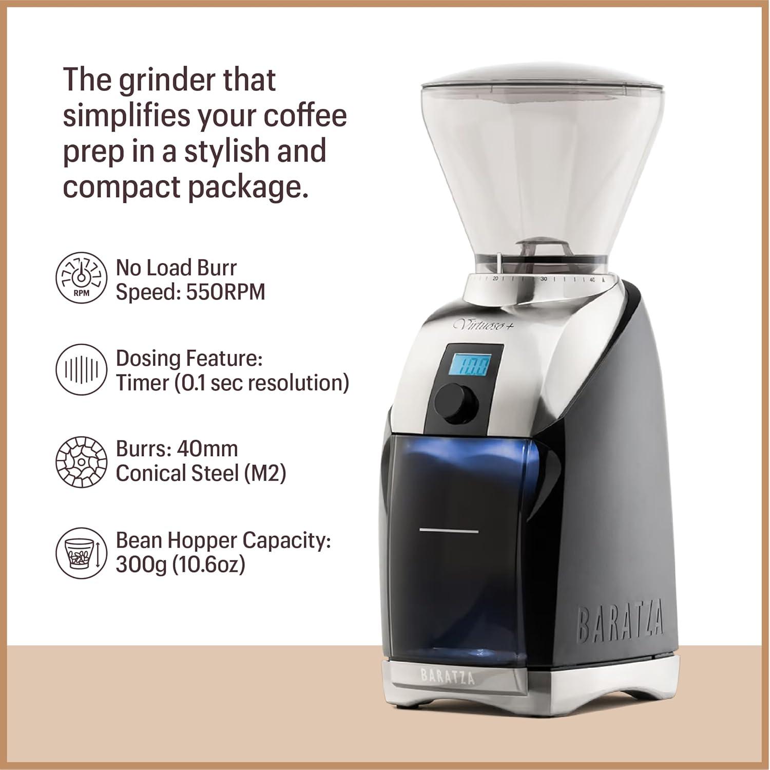 Baratza Virtuoso+ Coffee Grinder ZCG587BLK, Black - view 2