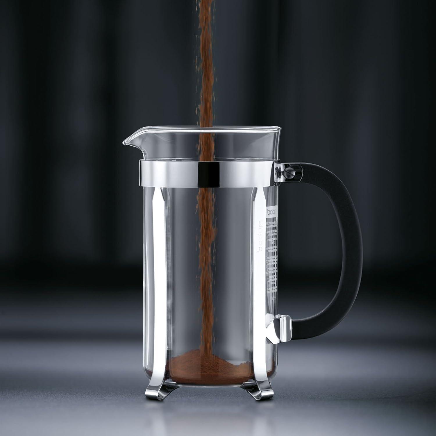 Bodum 34oz Chambord French Press Coffee Maker, High-Heat Borosilicate Glass, Stainless Steel, Copper – Made in Portugal(Chrome) - view 2