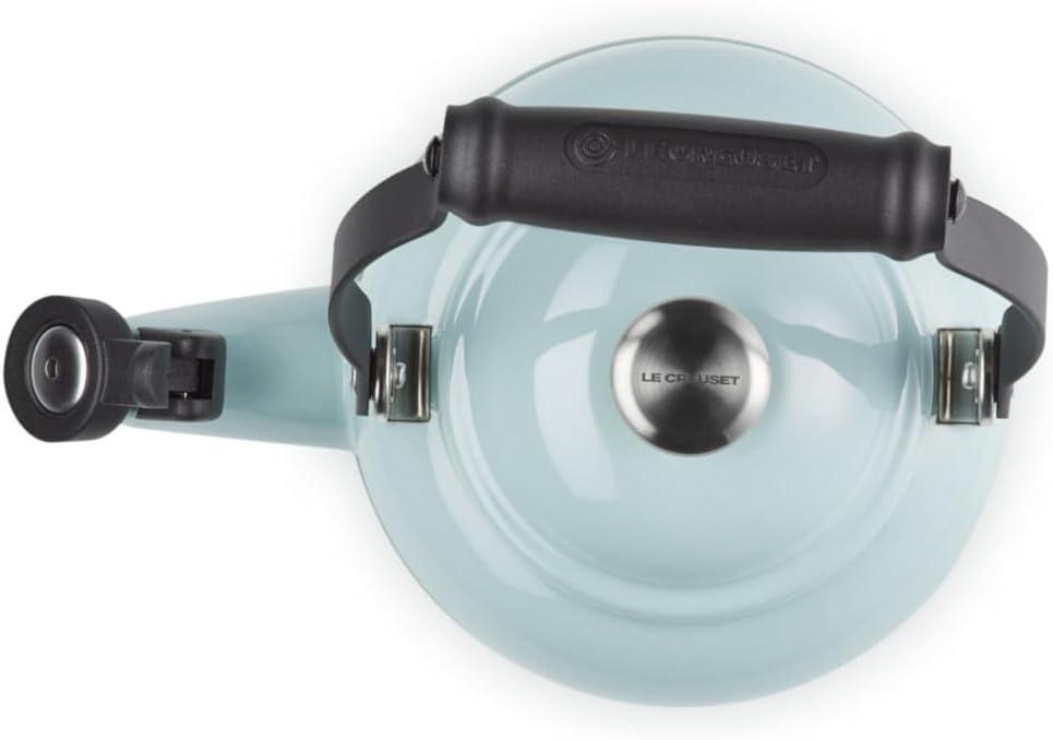 Le Creuset Enamel On Steel Demi Tea Kettle with Metal Finishes, 1.25 qt., Flame(Sea Salt) - view 4