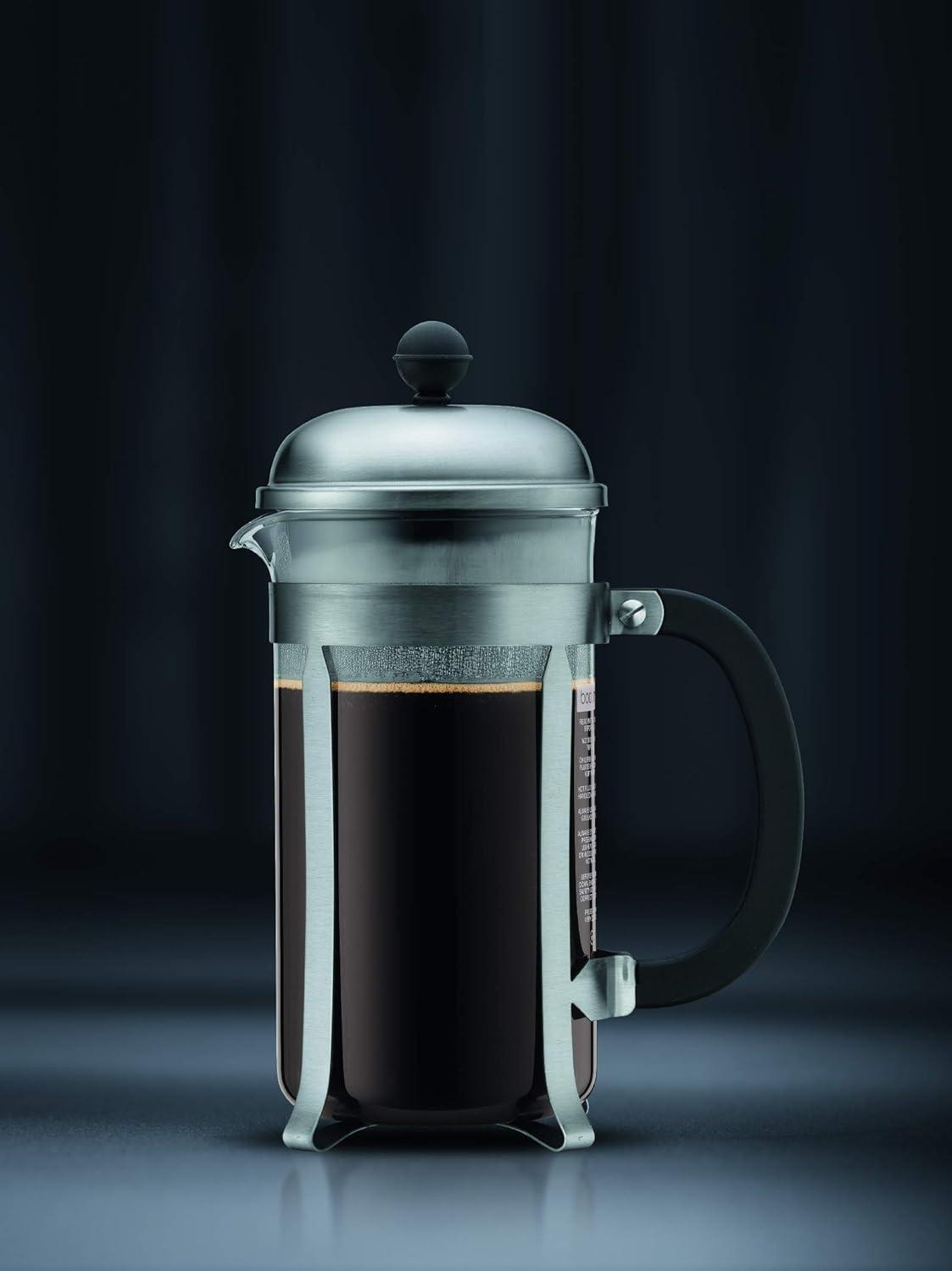 Bodum 34oz Chambord French Press Coffee Maker, High-Heat Borosilicate Glass, Stainless Steel, Copper – Made in Portugal(Matte Chrome) - view 2