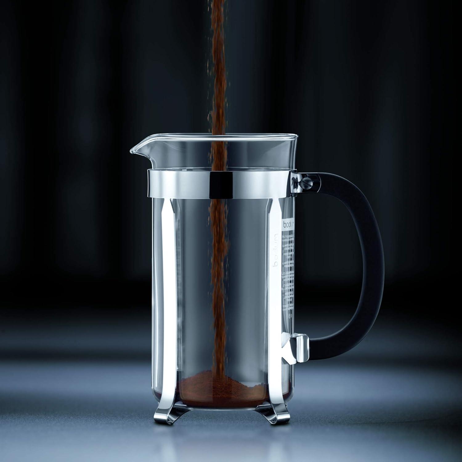 Bodum 34oz Chambord French Press Coffee Maker, High-Heat Borosilicate Glass, Stainless Steel, Copper – Made in Portugal(Matte Chrome) - view 3
