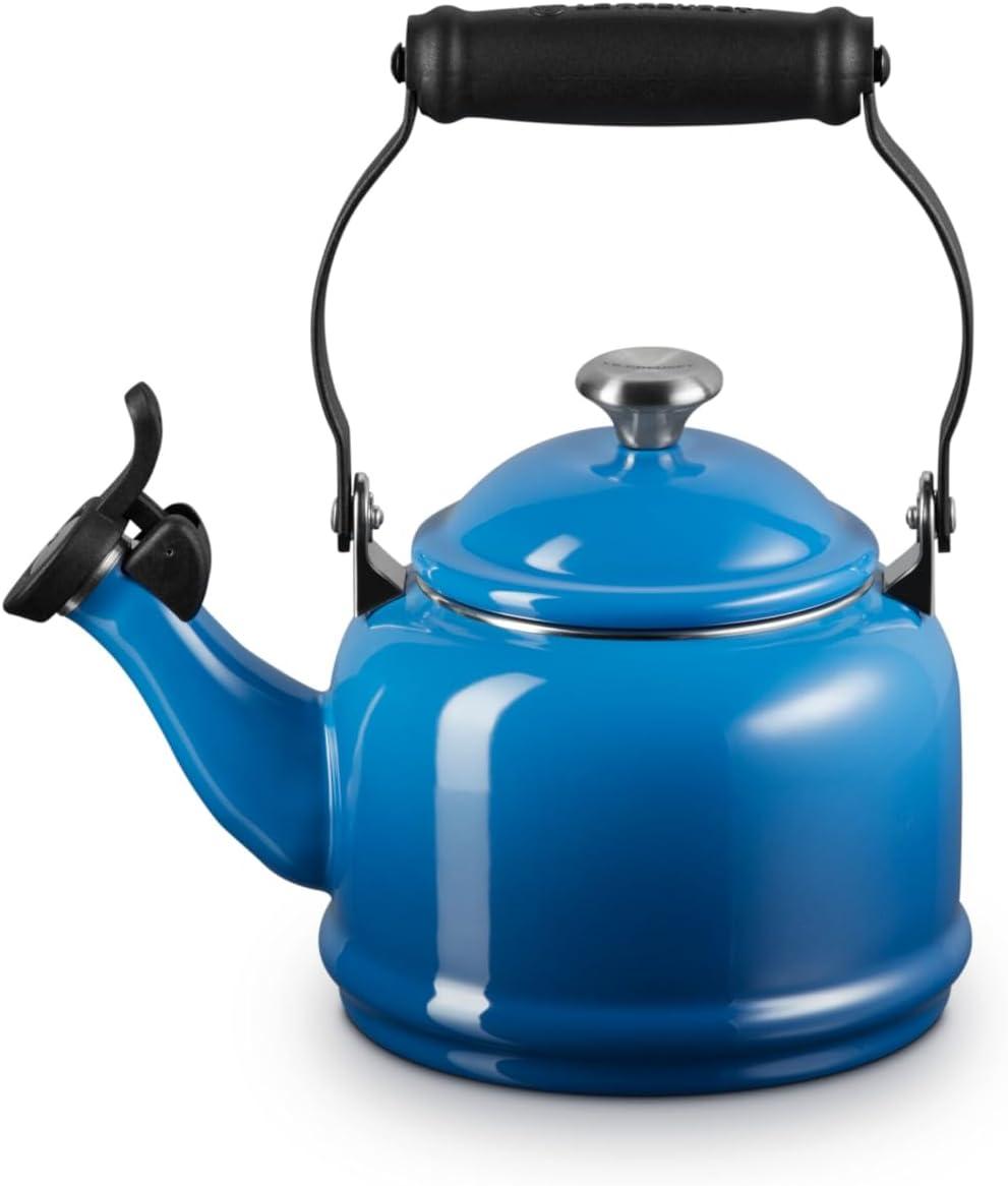 Le Creuset Enamel On Steel Demi Tea Kettle with Metal Finishes, 1.25 qt., Flame(Marseille) - view 2