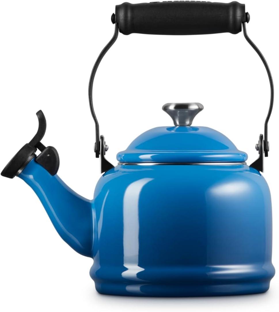 Le Creuset Enamel On Steel Demi Tea Kettle with Metal Finishes, 1.25 qt., Flame(Marseille) - view 3