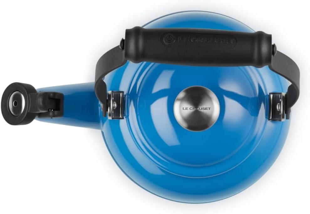 Le Creuset Enamel On Steel Demi Tea Kettle with Metal Finishes, 1.25 qt., Flame(Marseille) - view 4