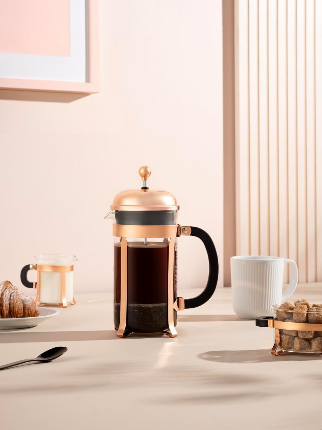Bodum 34oz Chambord French Press Coffee Maker, High-Heat Borosilicate Glass, Stainless Steel, Copper – Made in Portugal(Copper) - view 5