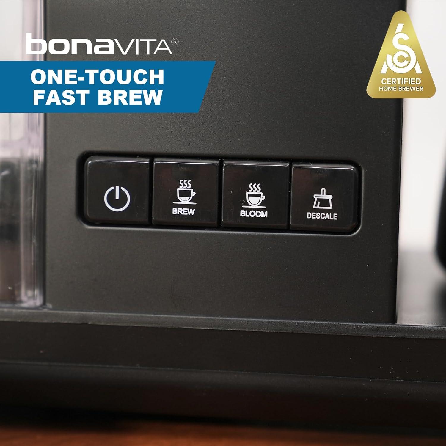 Bonavita Enthusiast 8 Cup Drip Coffee Brewer, Pour Over, SCA Certified Coffee Machine with Thermal Carafe, Stainless Steel Panel, Removable Reservoir(Silver) - view 6