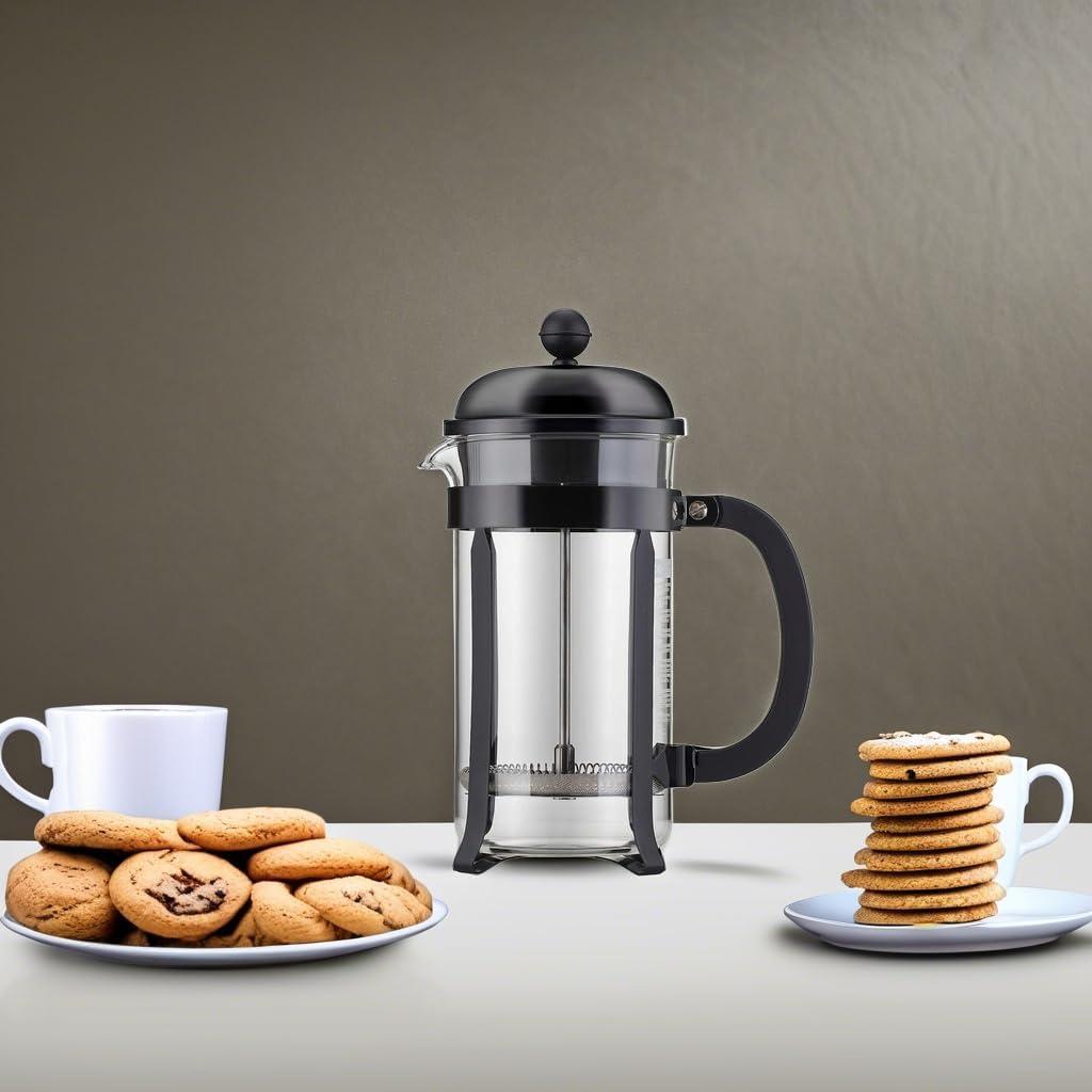 Bodum 34oz Chambord French Press Coffee Maker, High-Heat Borosilicate Glass, Stainless Steel, Copper – Made in Portugal(Black) - view 6