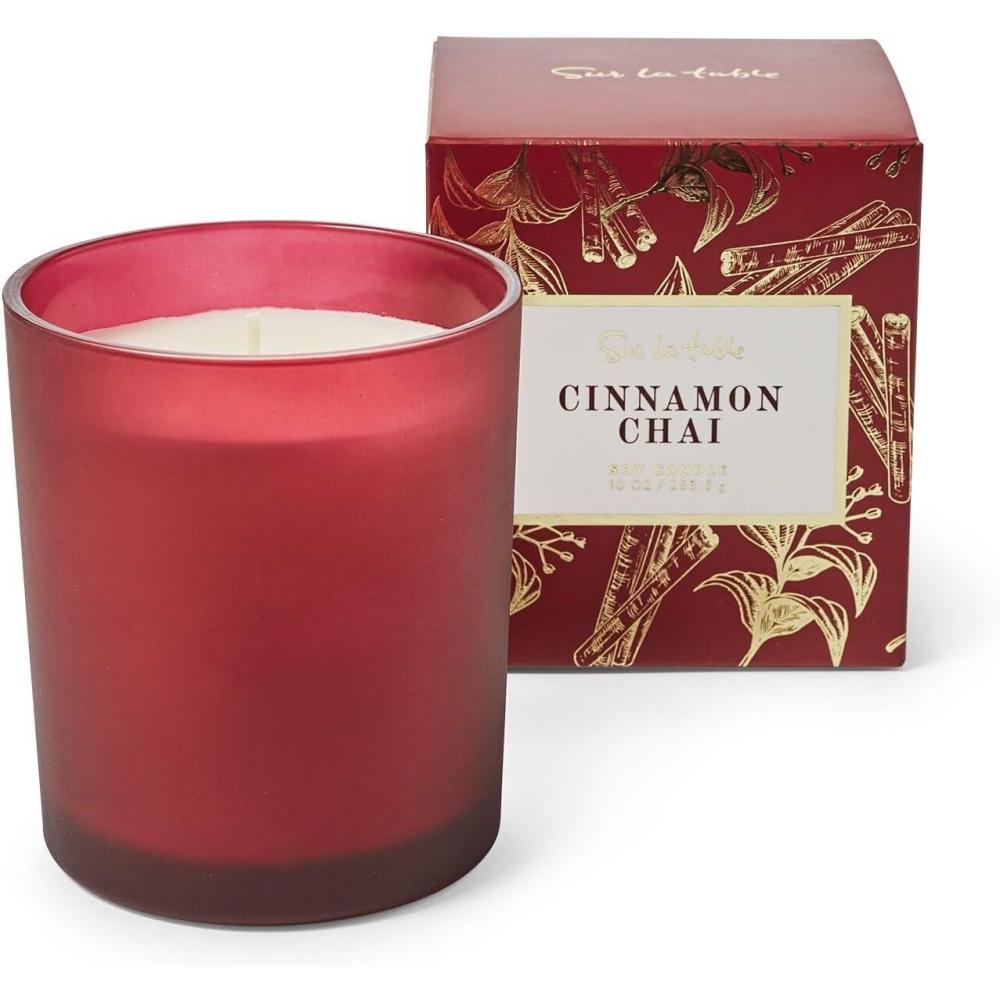Sur La Table Cinnamon Chai Candle, Red