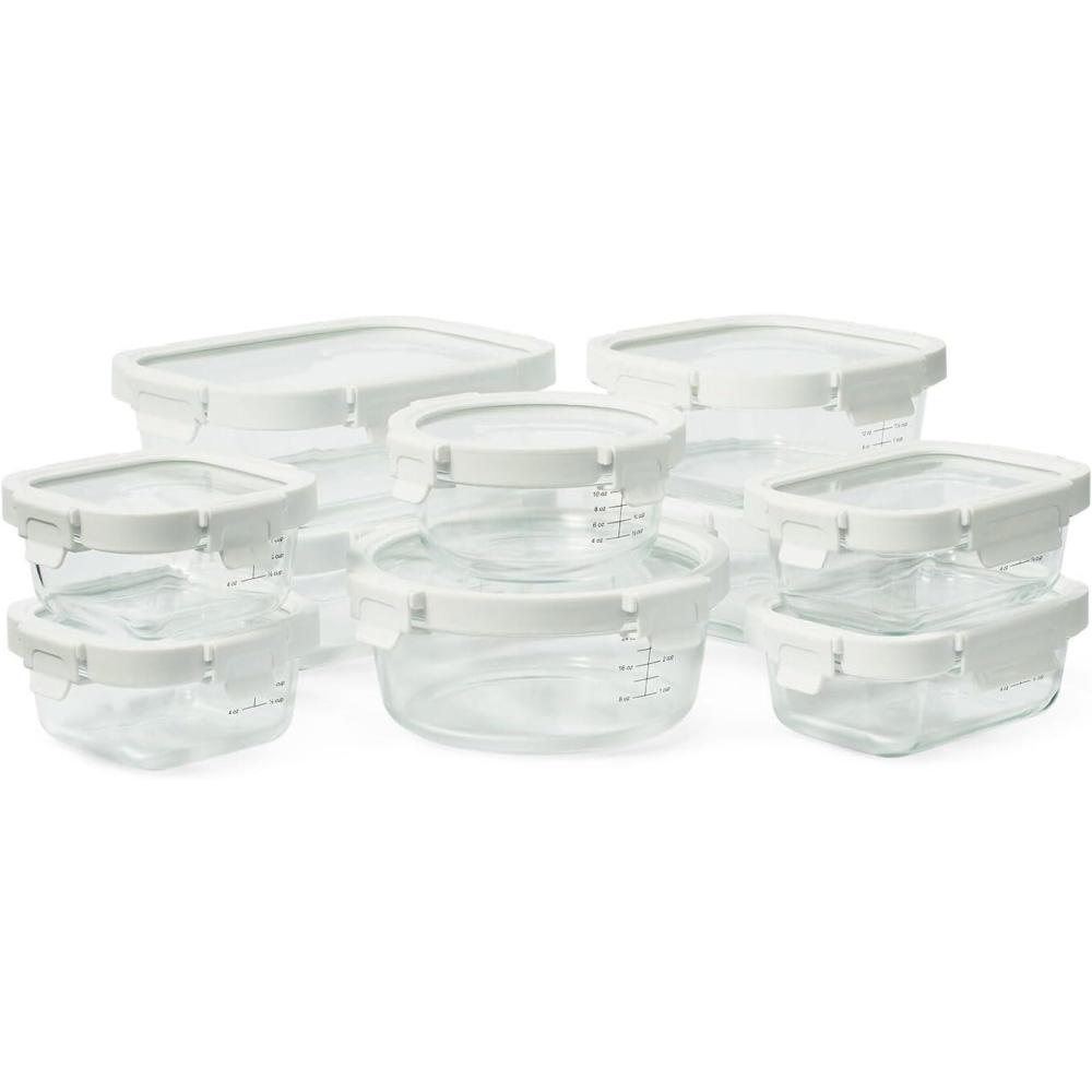 Sur La Table Glass Storage Containers, 20-Piece Set, Clear