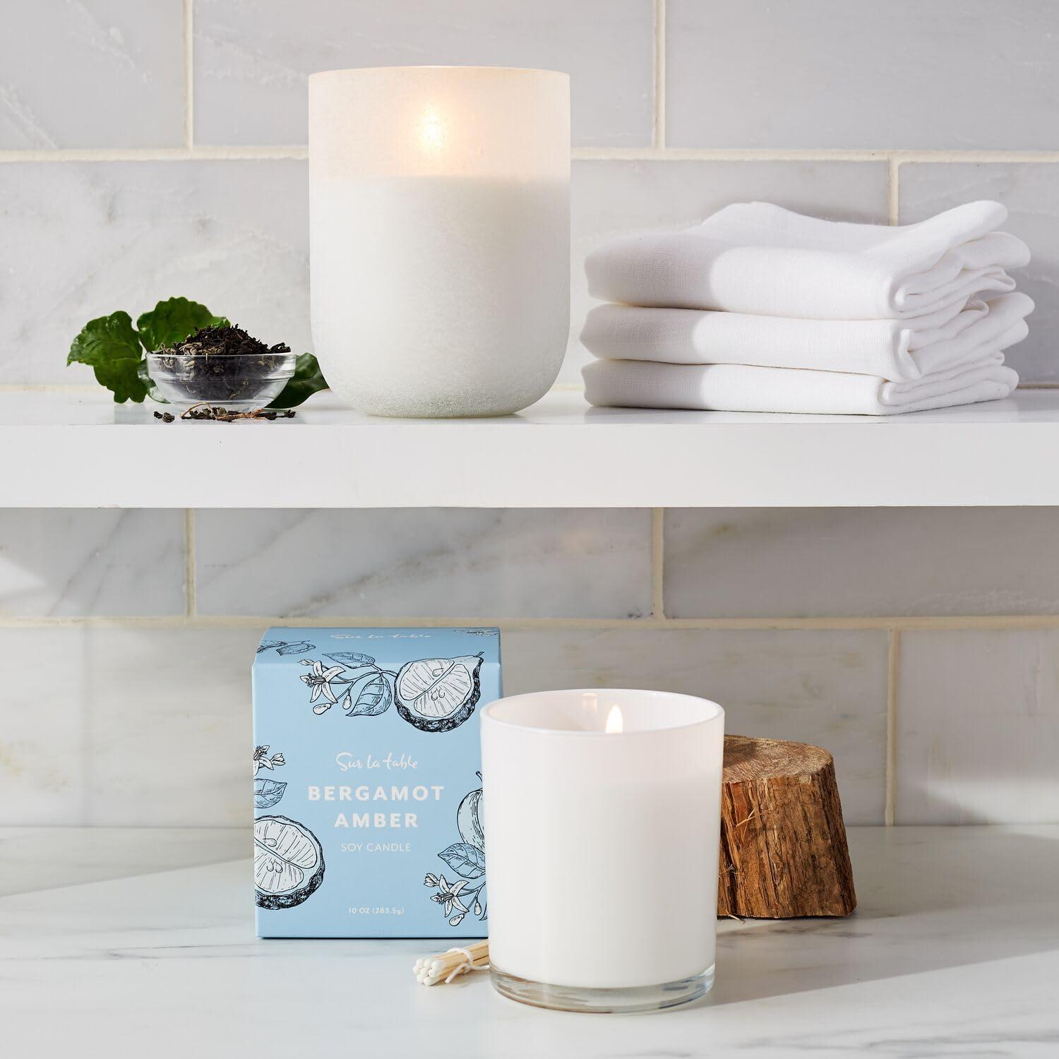 Sur La Table Bergamot Amber Candle, White - view 2
