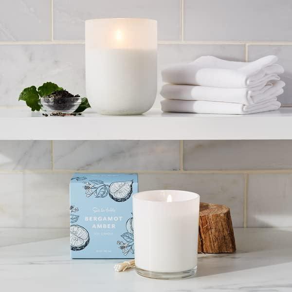 Sur La Table Bergamot Amber Candle, White - view 3