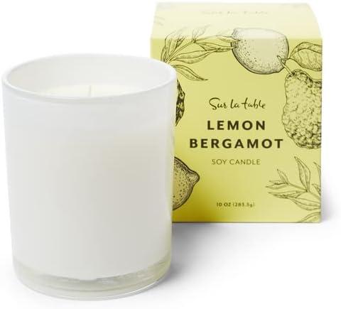 Sur La Table Lemon Bergamot Candle, White - view 4
