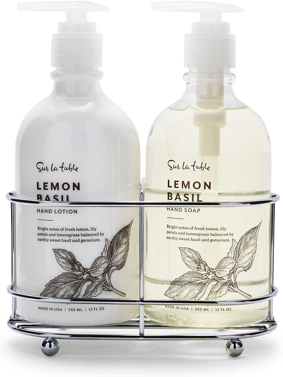 Sur La Table Hand Soap & Lotion Caddy Set, 12 oz, Olive Coriander - view 2