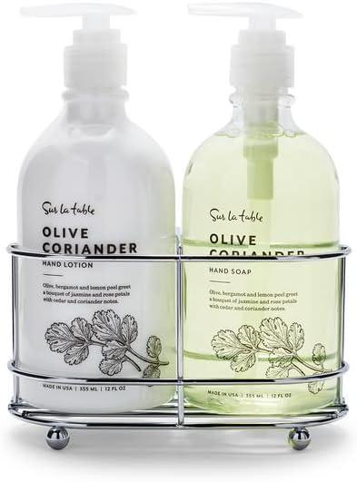 Sur La Table Hand Soap & Lotion Caddy Set, 12 oz, Olive Coriander - view 4
