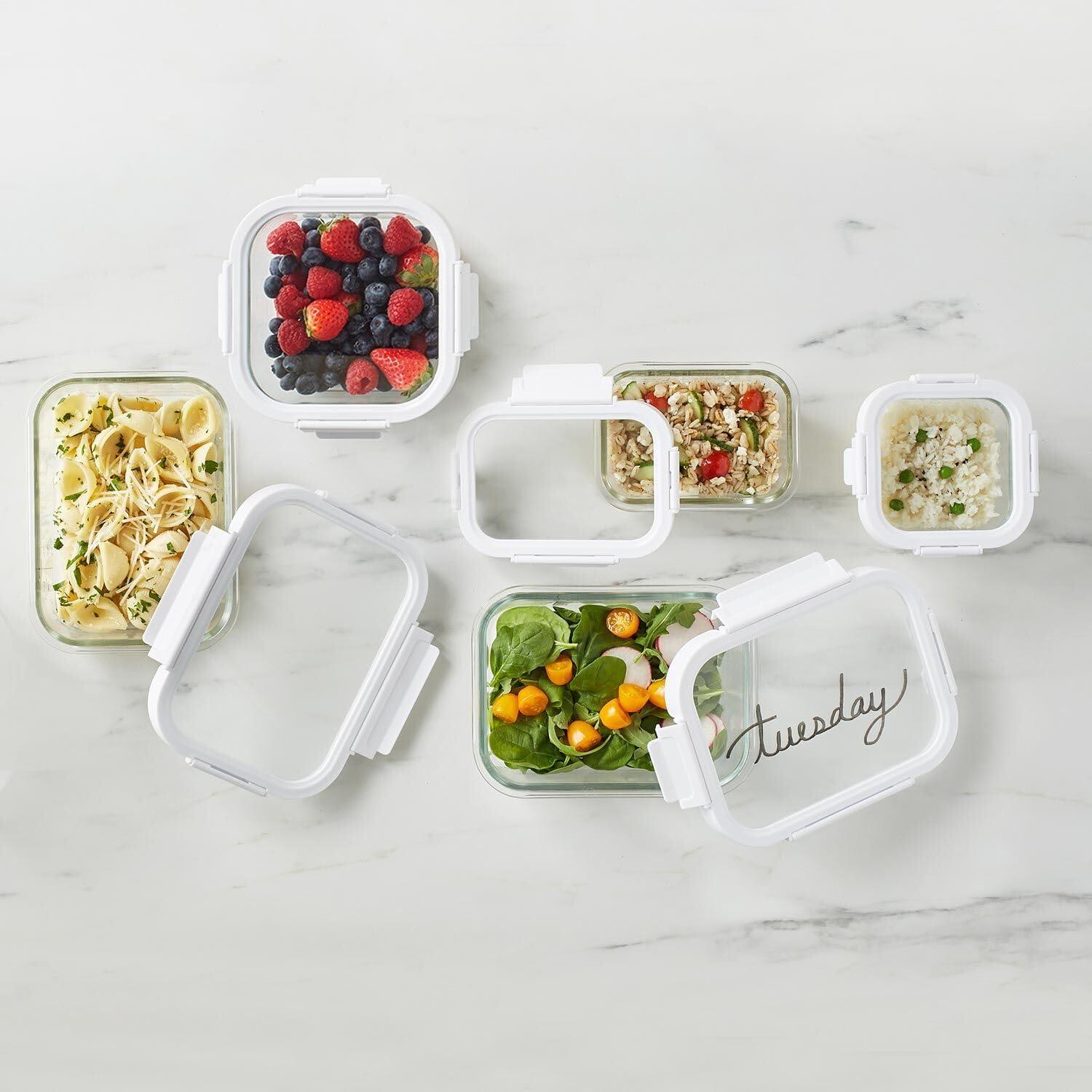 Sur La Table 10-Piece Food Storage Container Set – Leakproof Containers with Snap-Lock Lids & Silicone Gaskets, Dry-Erase Marker, Heat to 400°F for Meal Prep & Leftovers - view 3