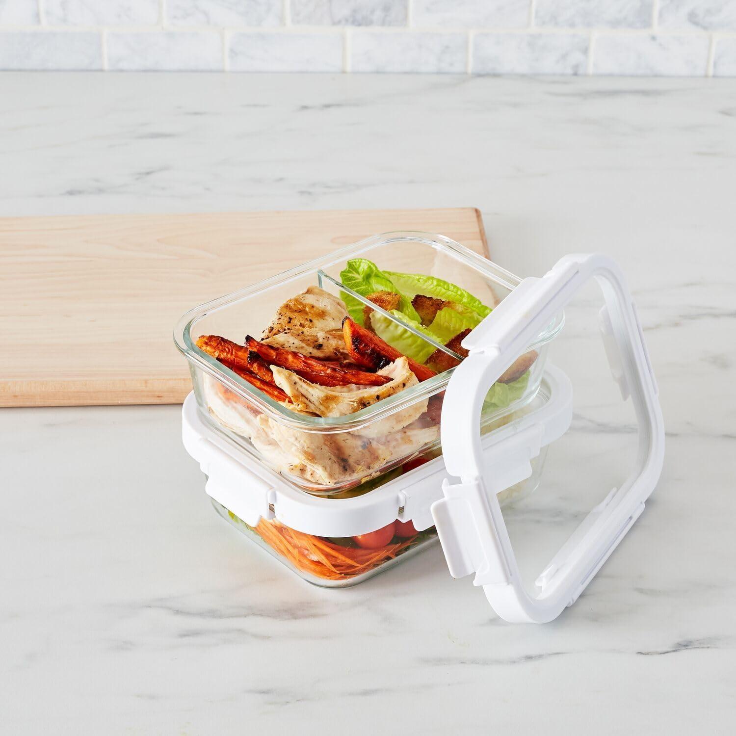 Sur La Table Divided Glass Storage Containers, 4-Piece Set, Clear - view 2